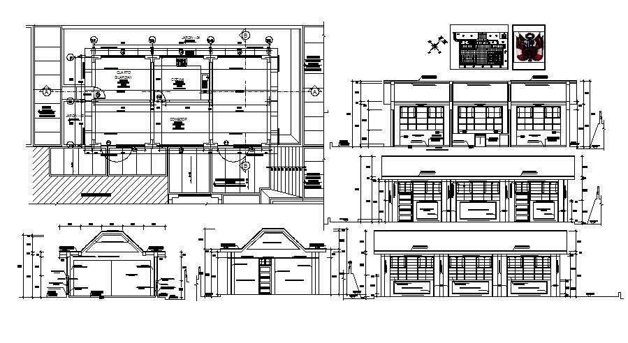 Dwg file of residential house with section