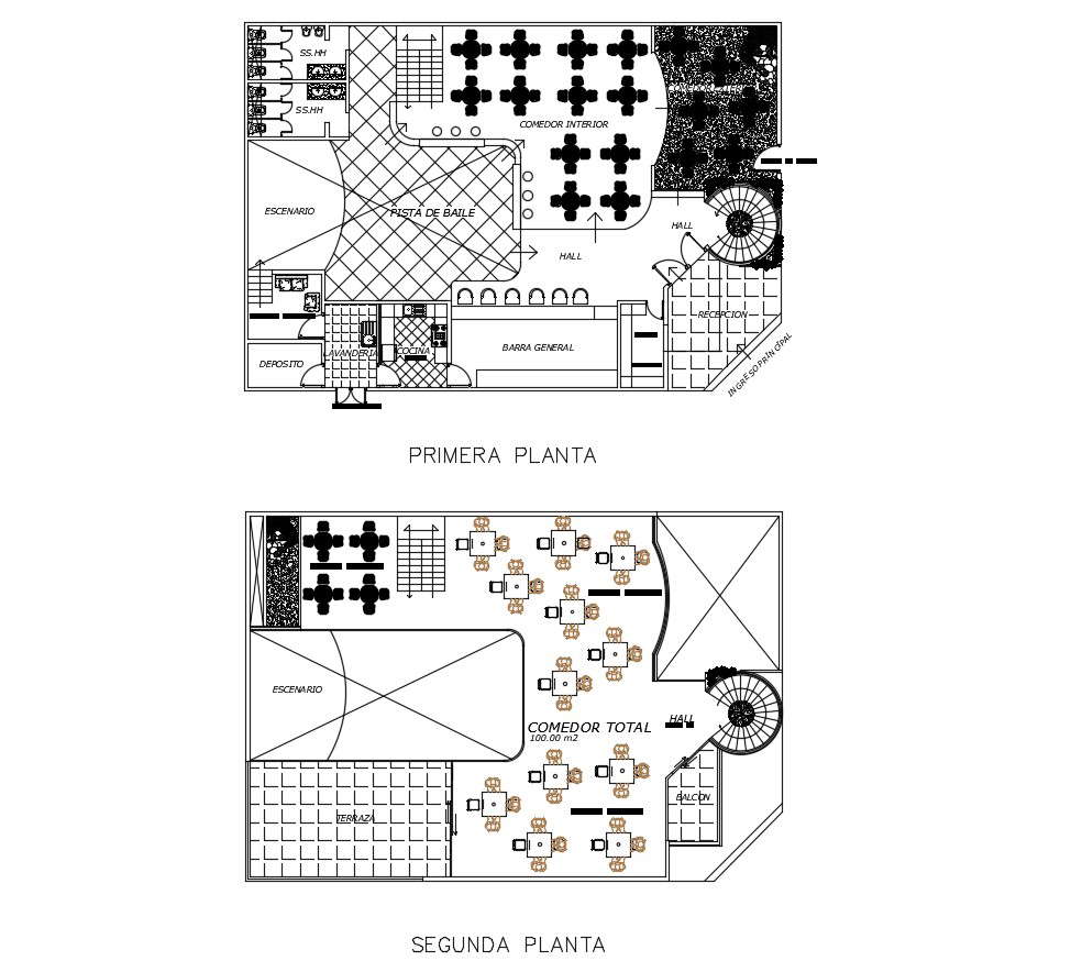 Dwg file of restaurant 
