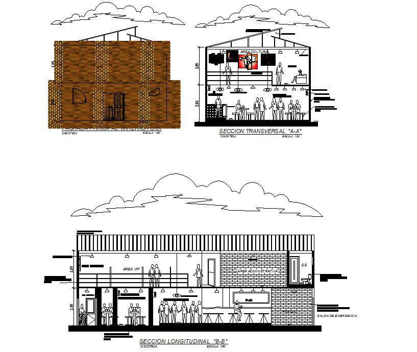 Dwg file of restaurant elevations 