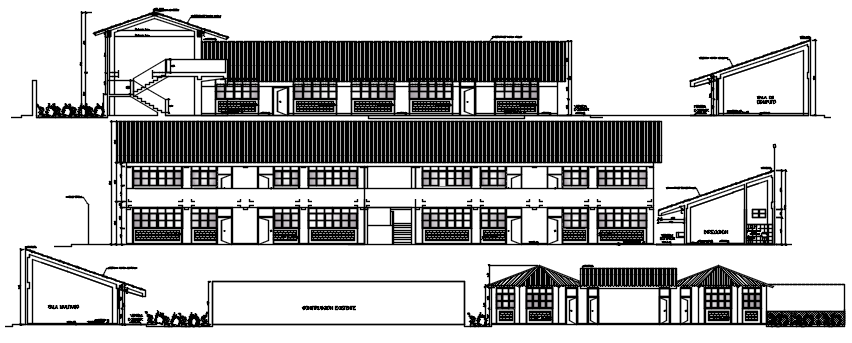 Dwg file of school with elevation details