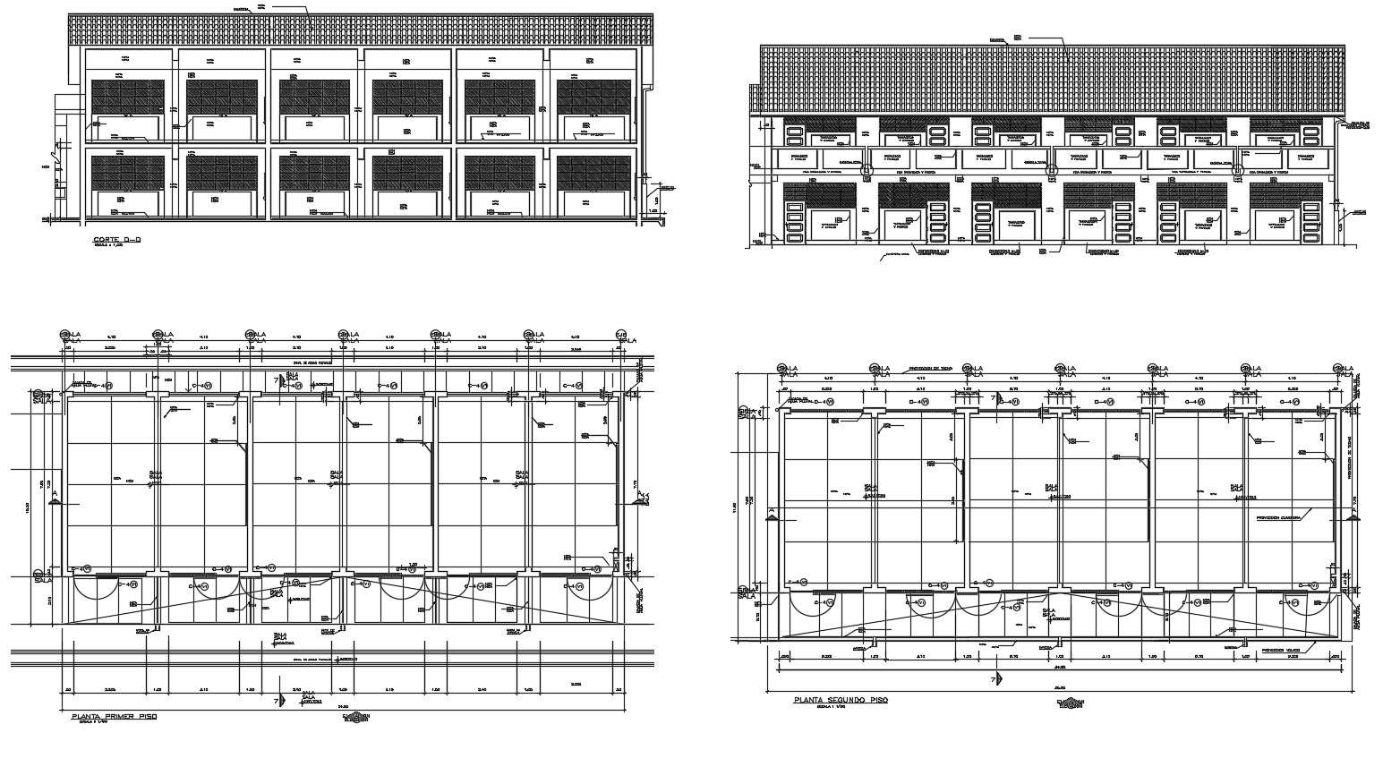 Dwg file of school with elevations