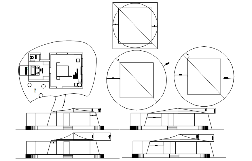 Dwg file of tent layout with elevations