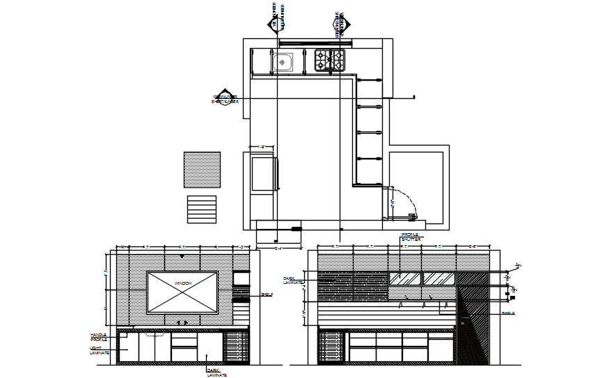 Kitchen Layout Plan In DWG File