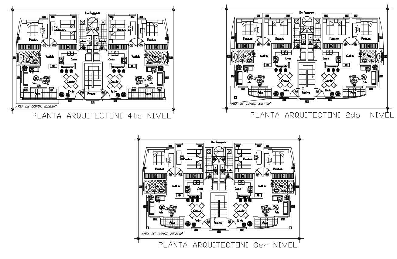 Dwg file of the residential apartment 