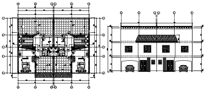 Dwg file residential house elevation