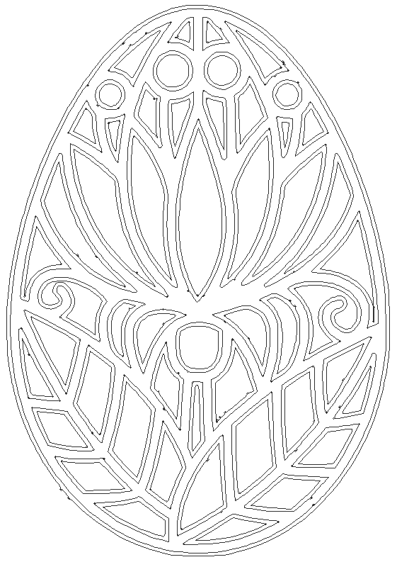Easter egg with floral pattern design DWG AutoCAD drawing