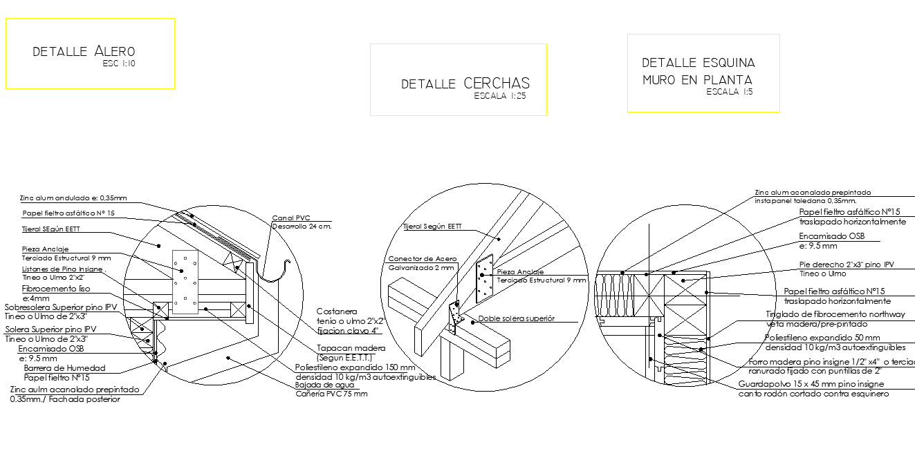 Eave and cerchas detail layout file