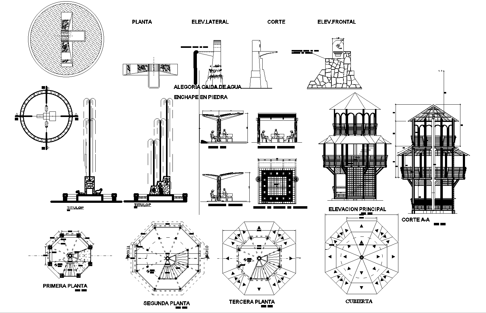Eco-logical resort plan detail dwg file,