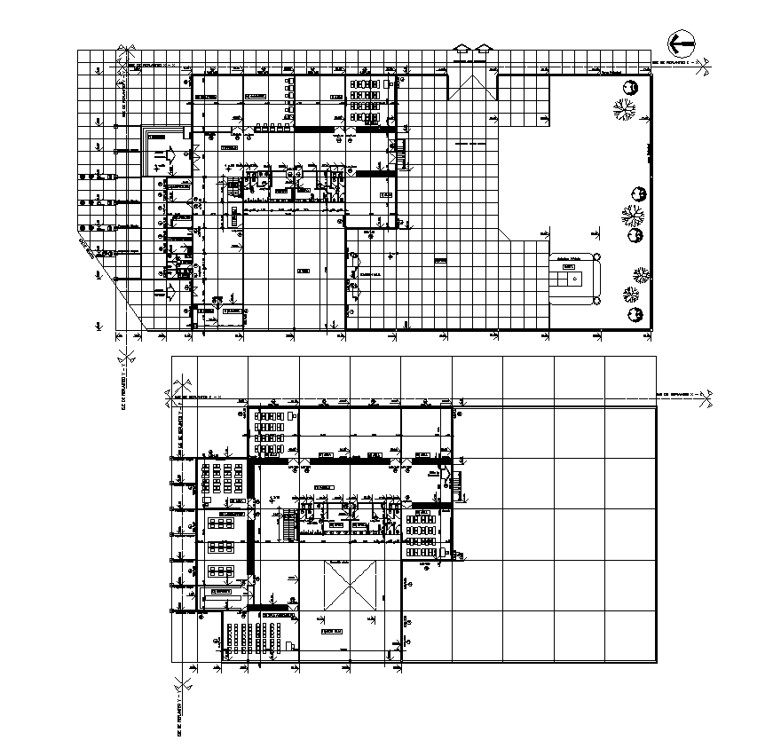 Education building detail plan layout dwg file