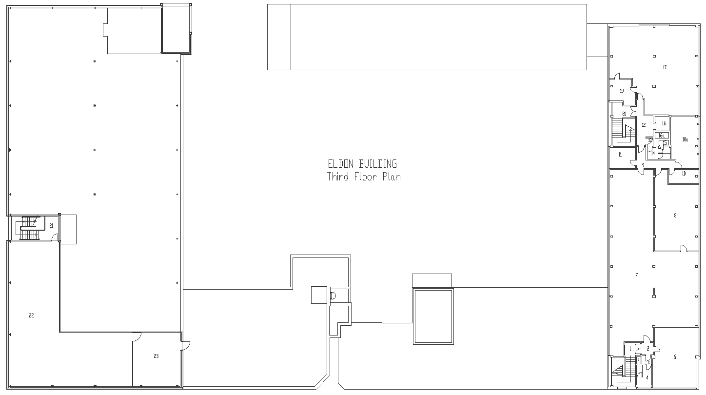 Architectural Third Floor Plan DWG for Eldon Building Design