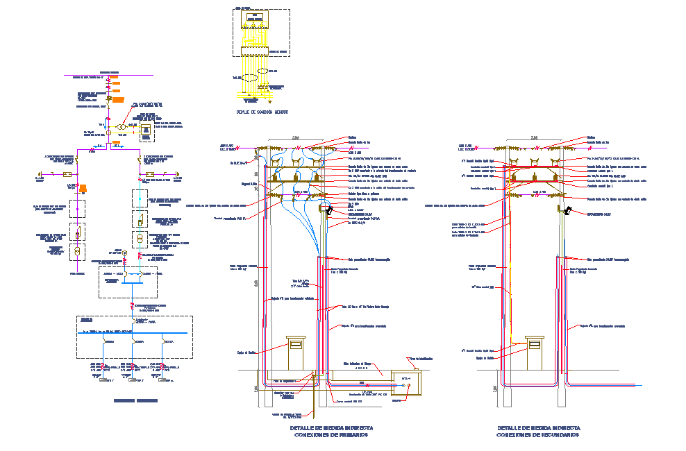 Electric grid section plan detail dwg file