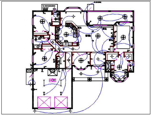 Electric plan layout and design plan layout view detail dwg file