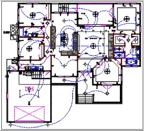 Electric plan layout and design plan layout view detail dwg file