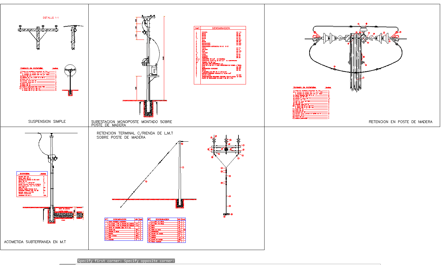 Electric prone sectional detail cad drawing 