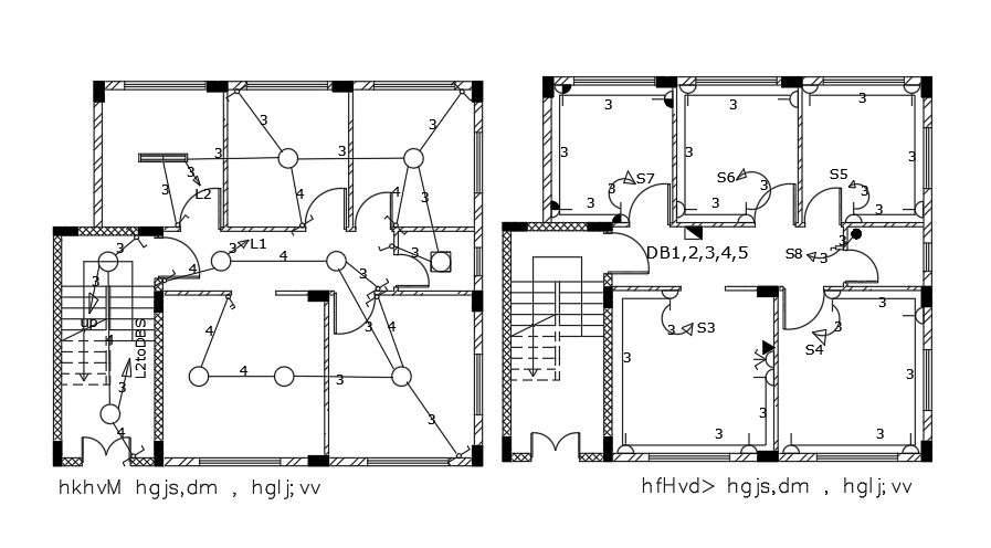 Electric Plan Of Ground Floor And First Floor Layout File