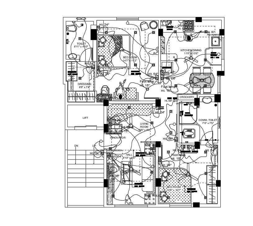 Electrical Layout Plan In AutoCAD File