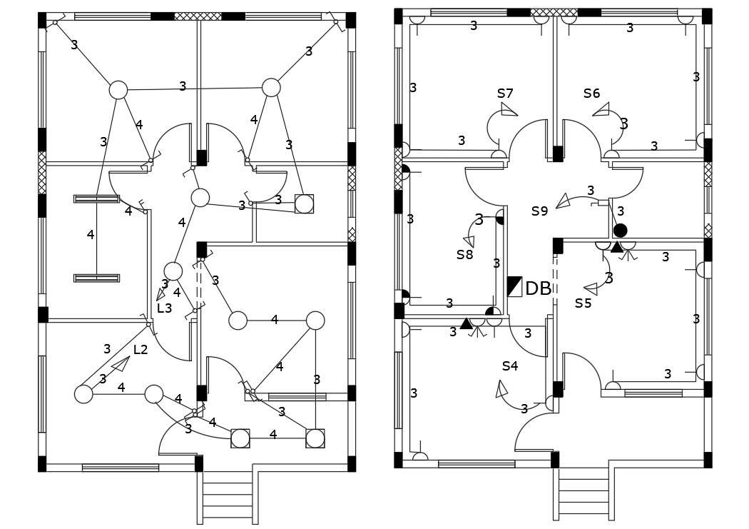Electrical Layout Plan Of House Floor Design  AutoCAD File 