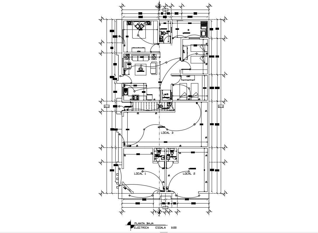 Electrical Layout Plan With Working And Furniture CAD File Free Download 