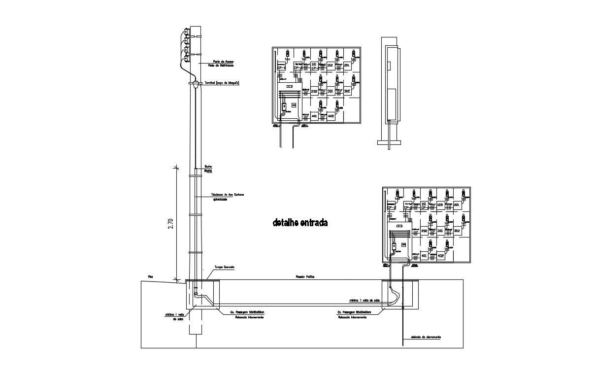 Electrical Pole AutoCAD Drawing