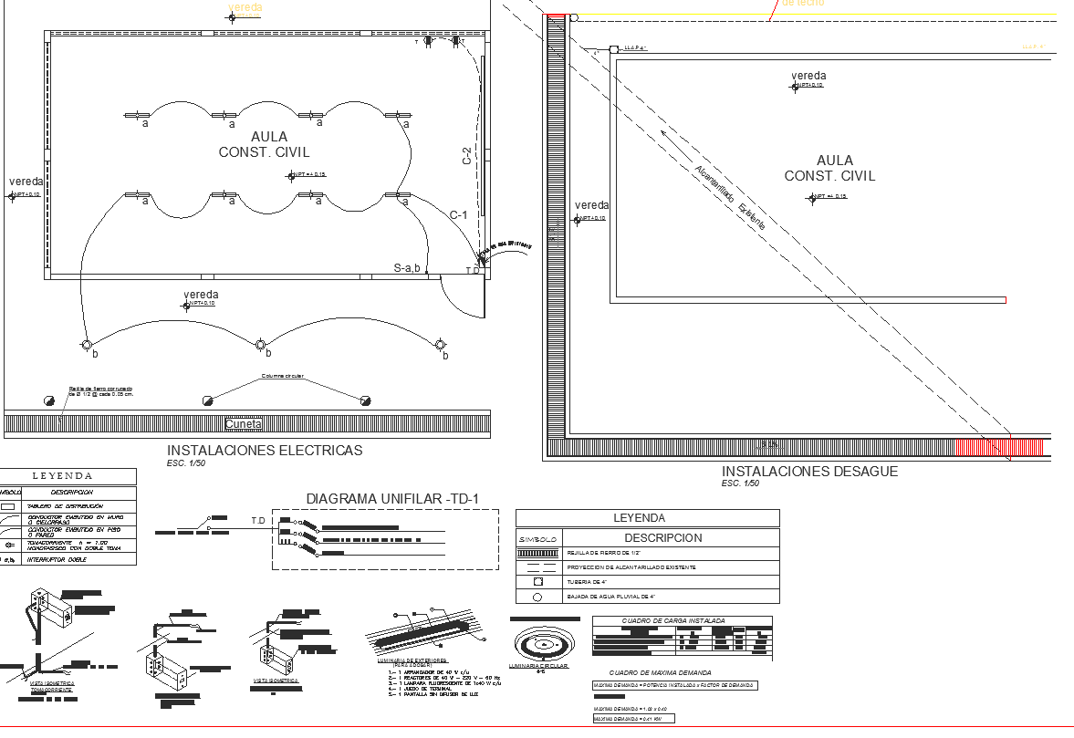 Electrical and working detail dwg file