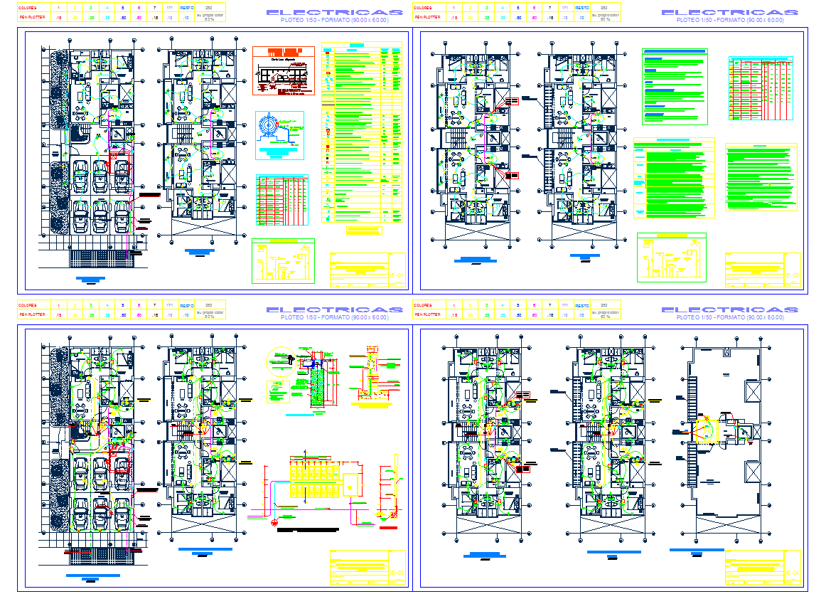 Electrical detail and drawing of house cad files