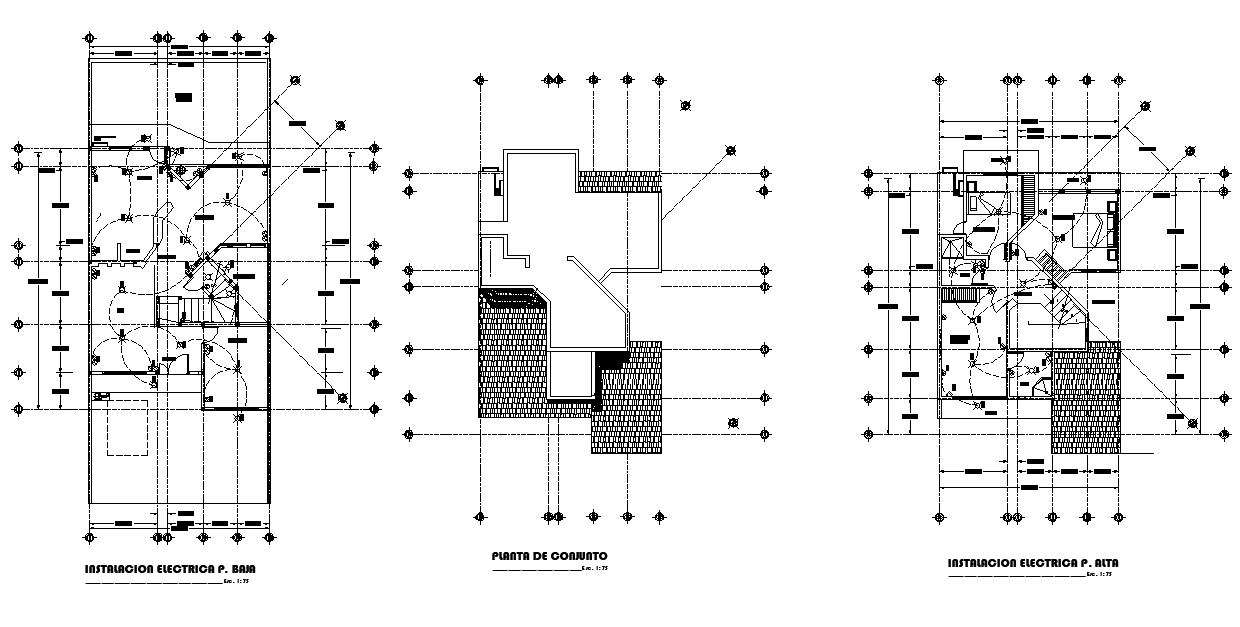 Electrical house plan detail dwg file