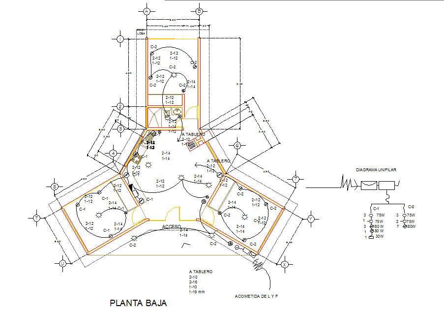 Electrical house plan detail dwg file