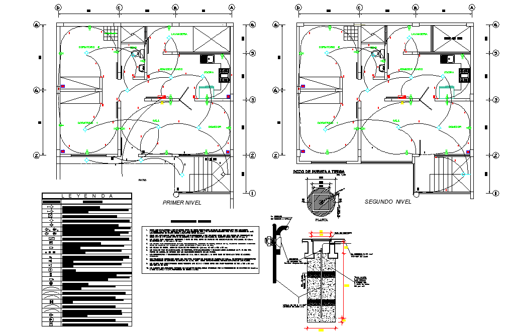 Electrical house plan detail dwg file