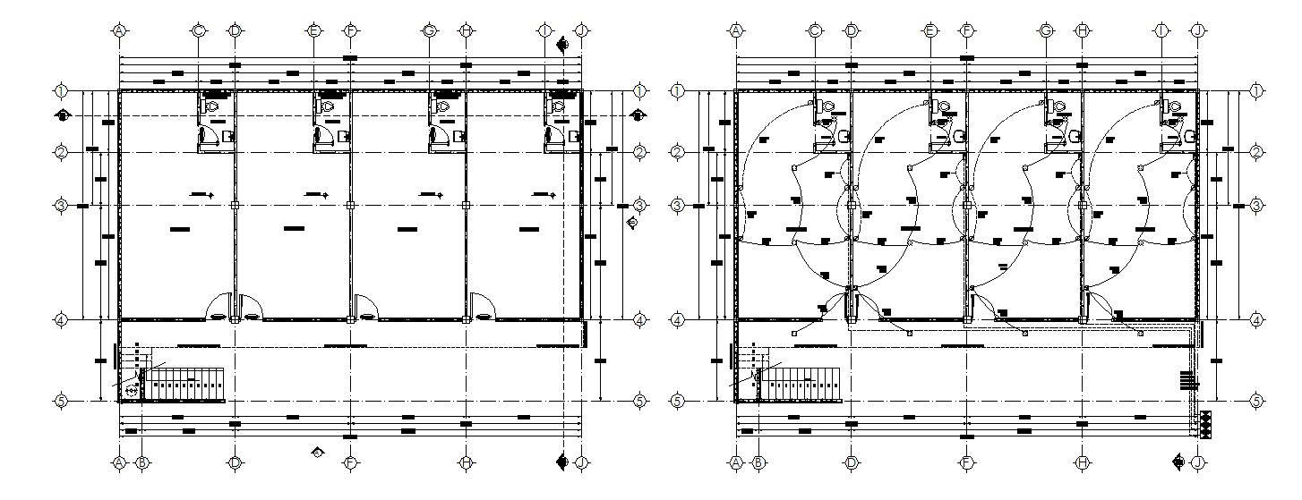 Electrical layout of a retail store in dwg file