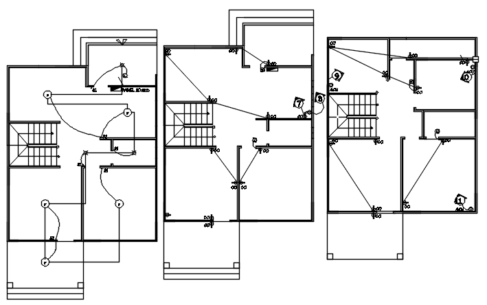 Electrical layout of the house in autocad 
