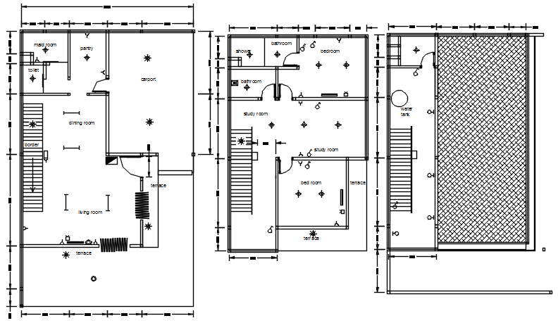 Electrical layout of the house in dwg file