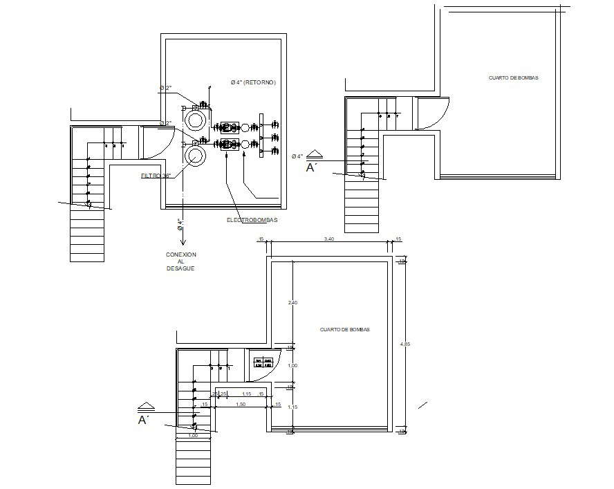 Electrical room 2d layout plan dwg file