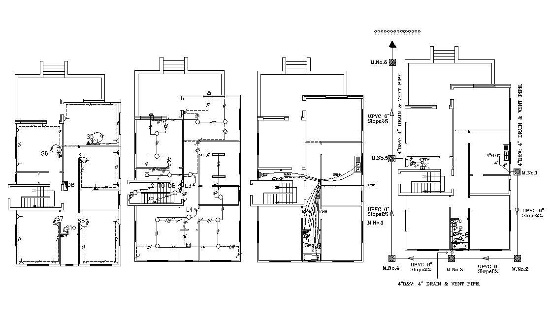 Electrical And Plumbing Layout Plan CAD File