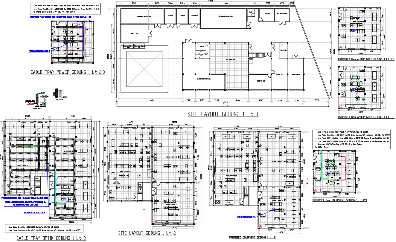 Electrical Cable Tray and Site Layout DWG Drawing