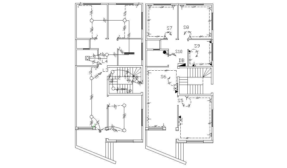 Electrical Layout  Plan Of  Residential Building AutoCAD File 