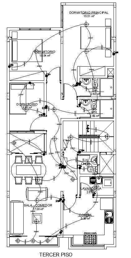 Third Floor Wiring CAD DWG File for AutoCAD Design Work