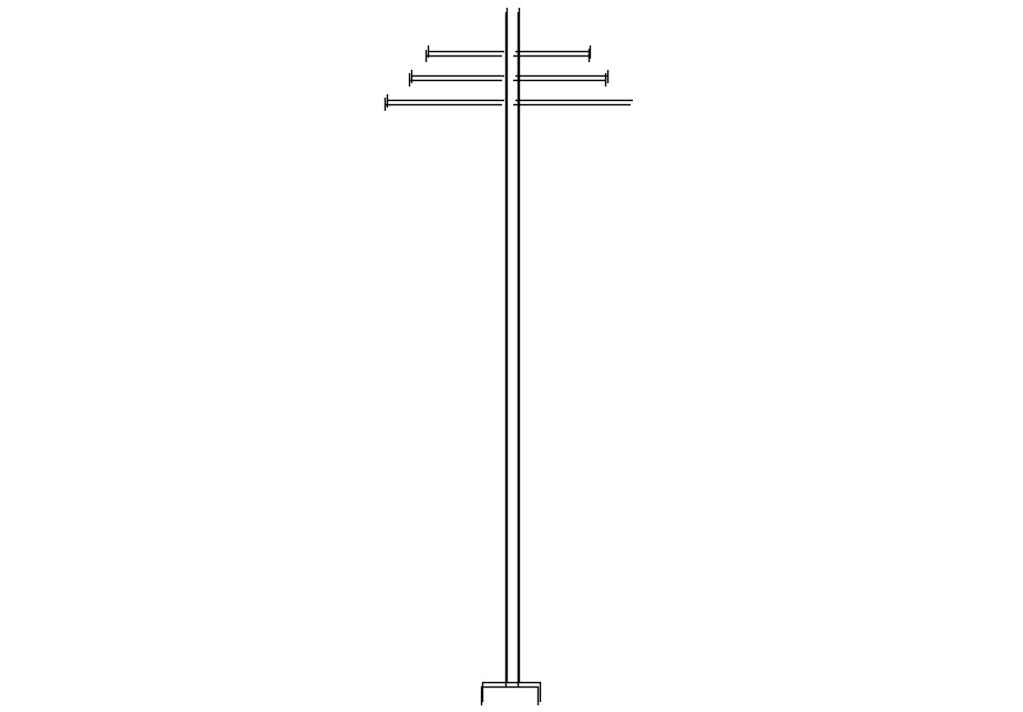 Electric pole design in detail AutoCAD drawing, dwg file, CAD file
