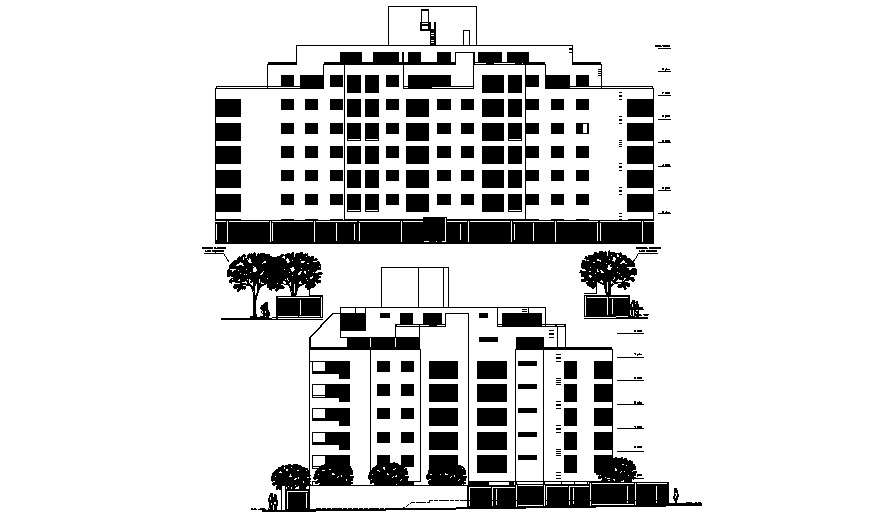 Residential Building In AutoCAD File