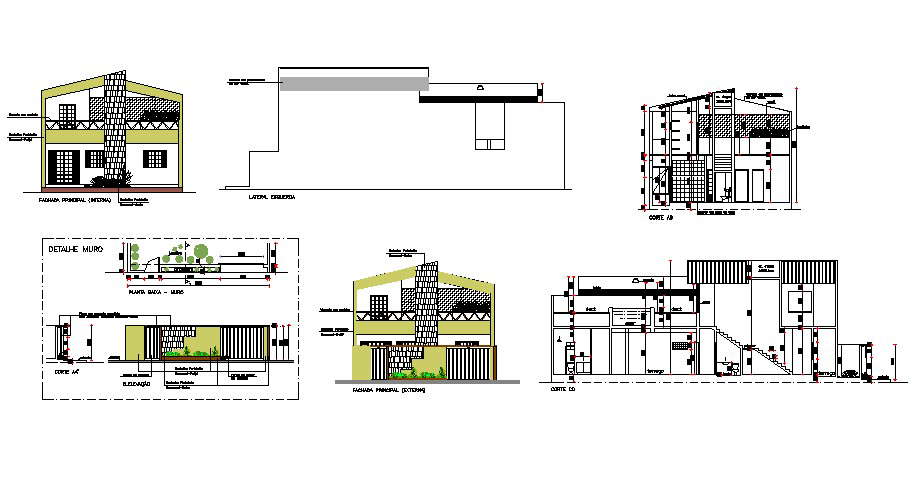 Elevation Drawing of the bungalow in AutoCAD