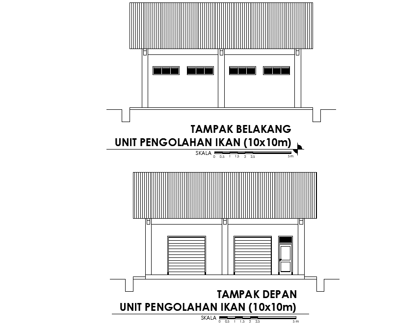 Elevation Fish processing unit plan detail