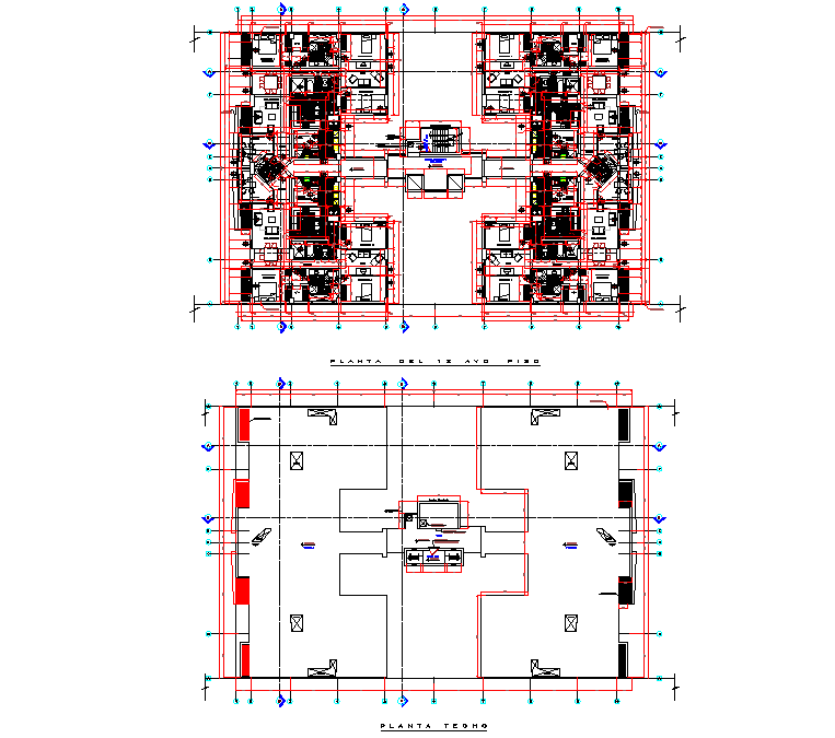 Elevation High rise building plan detail dwg file