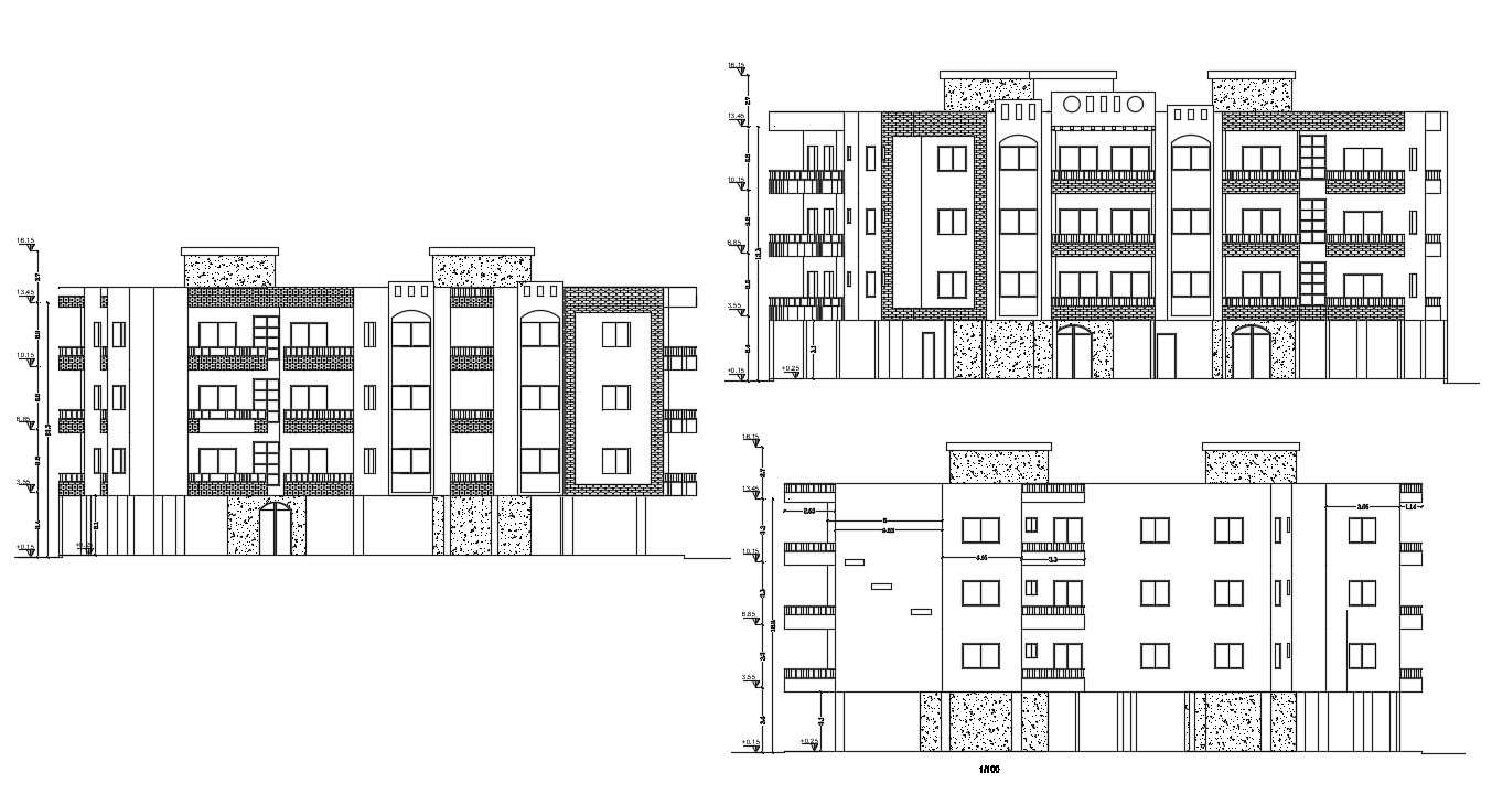 Elevation Plan For House CAD Drawing 