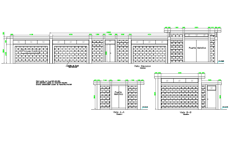 Elevation Substation and machine room plan detail