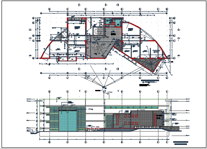 Elevation and plan commercial detail dwg file