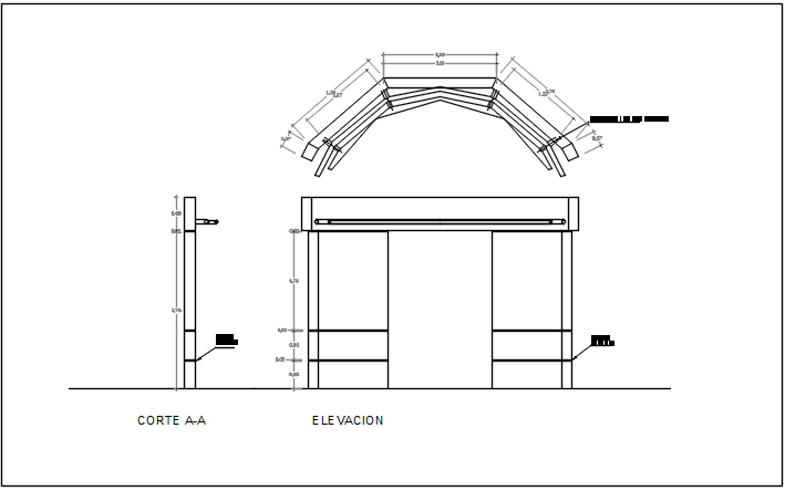 Elevation and section detail dwg file