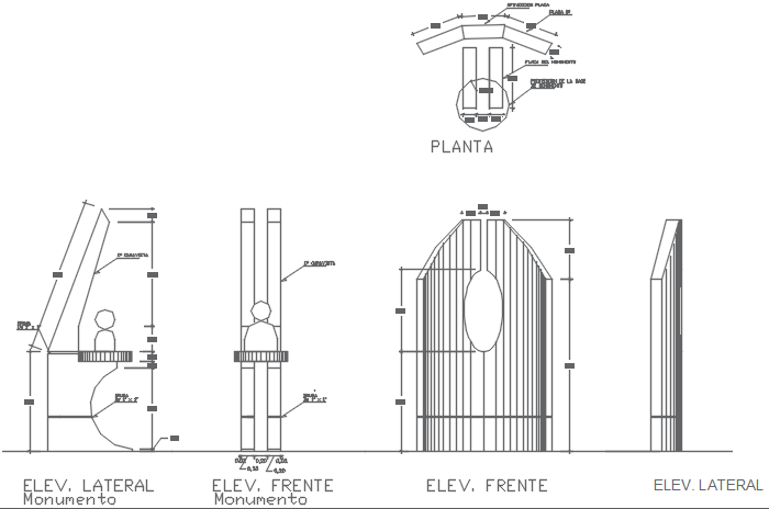 Elevation and section detail dwg file
