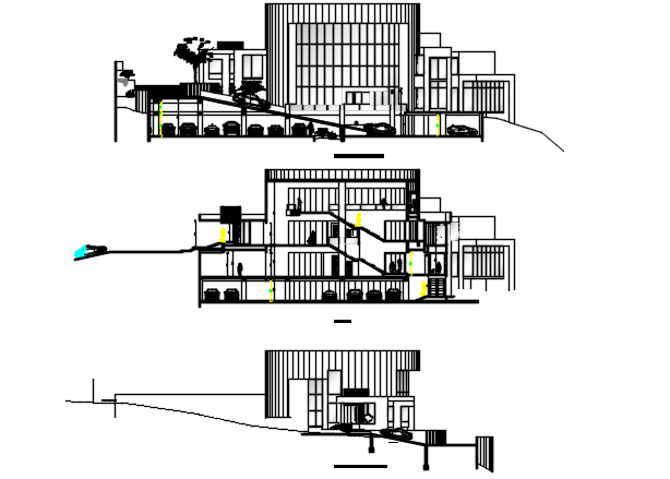 Elevation and section detail dwg file