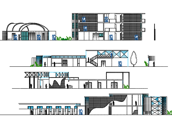 Elevation and section detail dwg file