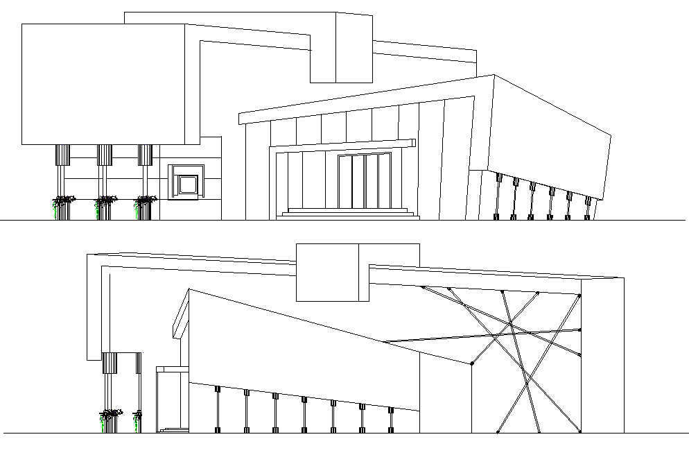 Elevation bank detail dwg file