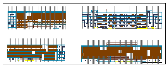 Elevation design of Cultural Center flat 1017 design drawing